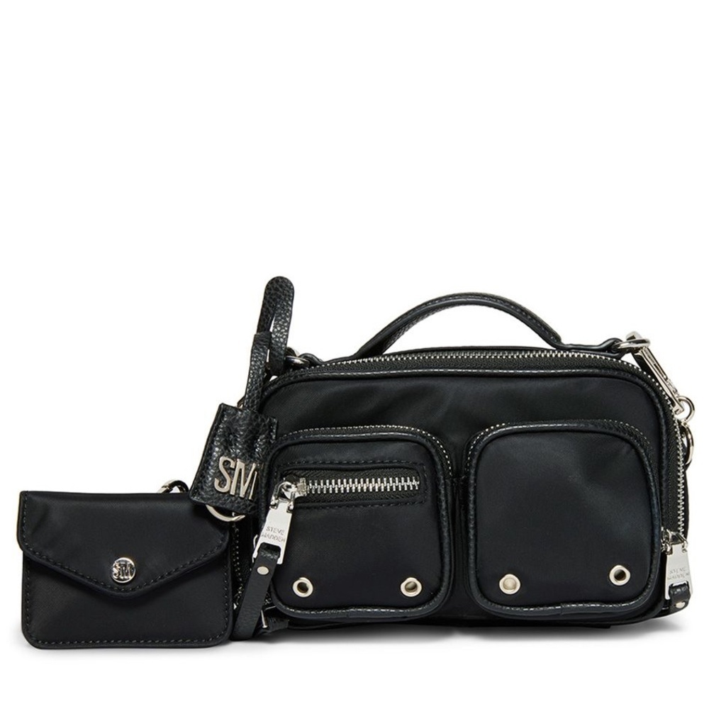 Steve Madden Black Crossbody Camera Bag with Removable Wide Strap - Picture 4 of 16